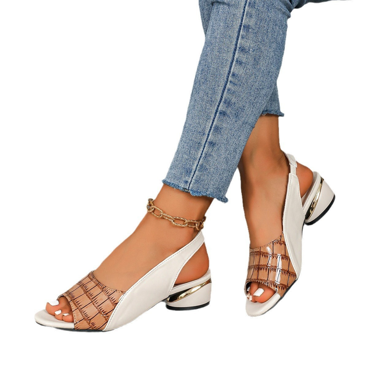 Sandales femme ouvertes à bride ajustable