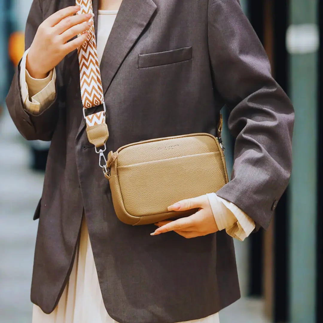 Sac bandoulière simple en cuir véritable