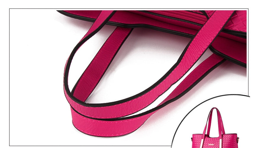 Sac croisé PU tressé multi‑couleurs chic
