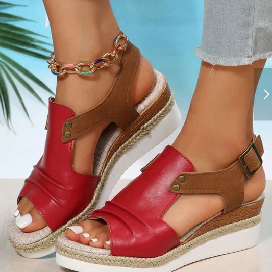 Sandales Compensées Femme Été Chic