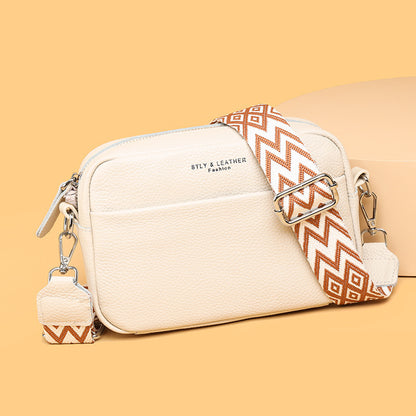 Sac carré chic brodé &amp; bandoulière colorée