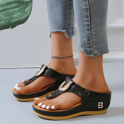 Heel Herringbone Ladies Flat Slippers Casual