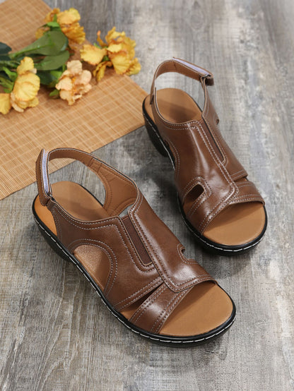 Sandales à talon épais velcro respirantes