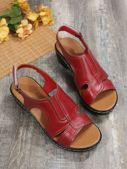 Sandales à talon épais velcro respirantes
