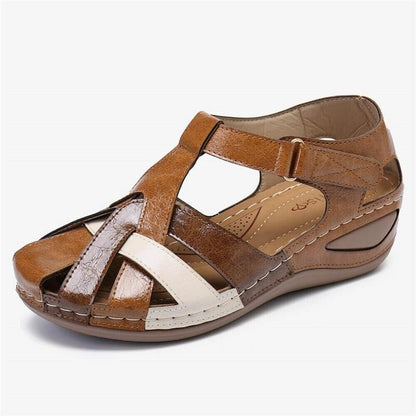 Sandales compensées rétro femme élégantes