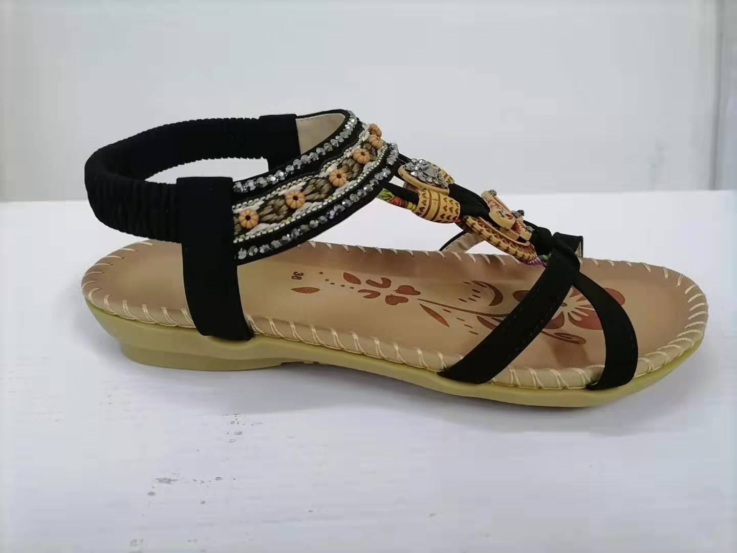 Sandales Plage Fleuries Rhinestone