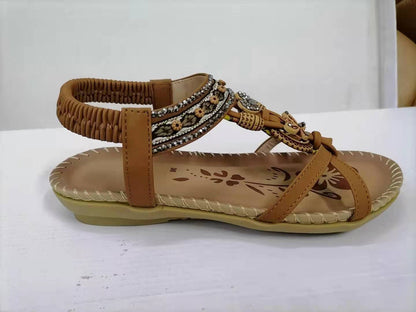 Sandales Plage Fleuries Rhinestone