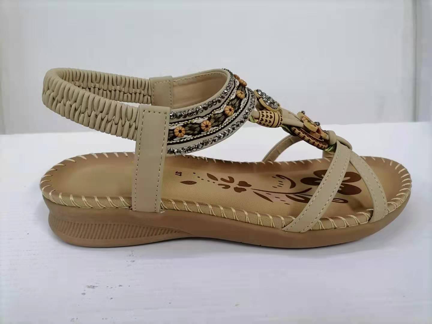 Sandales Plage Fleuries Rhinestone