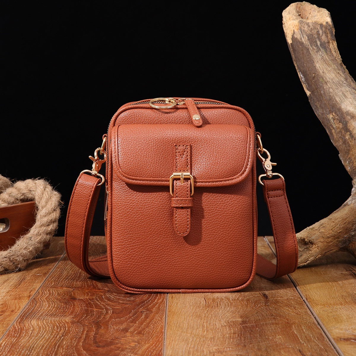 Sac messager rétro vintage en PU — Sac de rangement grande capacité