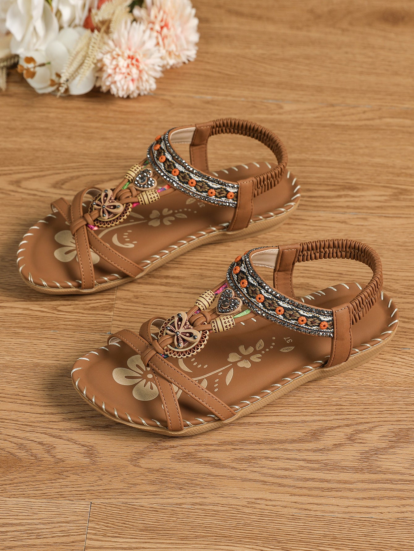 Sandales Femme Grandes Tailles Fleuries