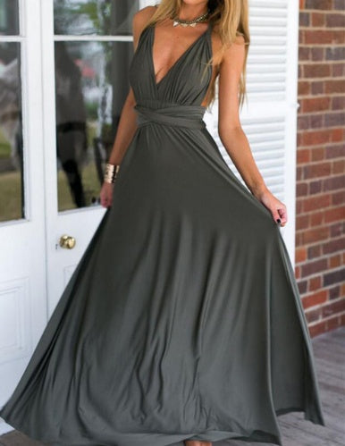 Robe Longue Dos‑Nu Multi‑Style – Élégance Infinie