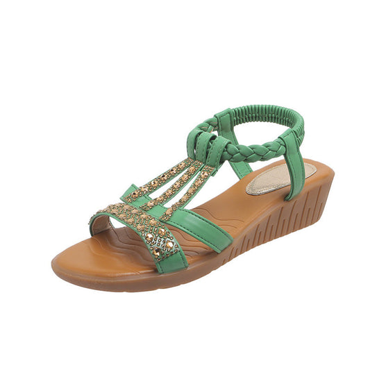 Sandales bout ouvert + strass grande taille