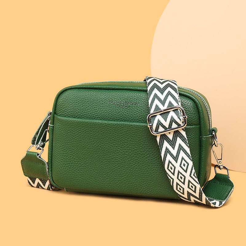 Sac carré chic brodé &amp; bandoulière colorée