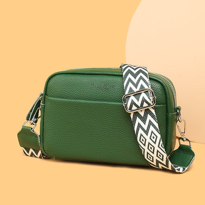 Sac carré chic brodé &amp; bandoulière colorée