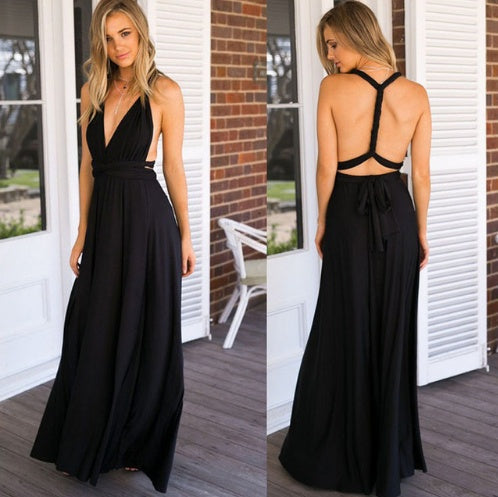 Robe Longue Dos‑Nu Multi‑Style – Élégance Infinie