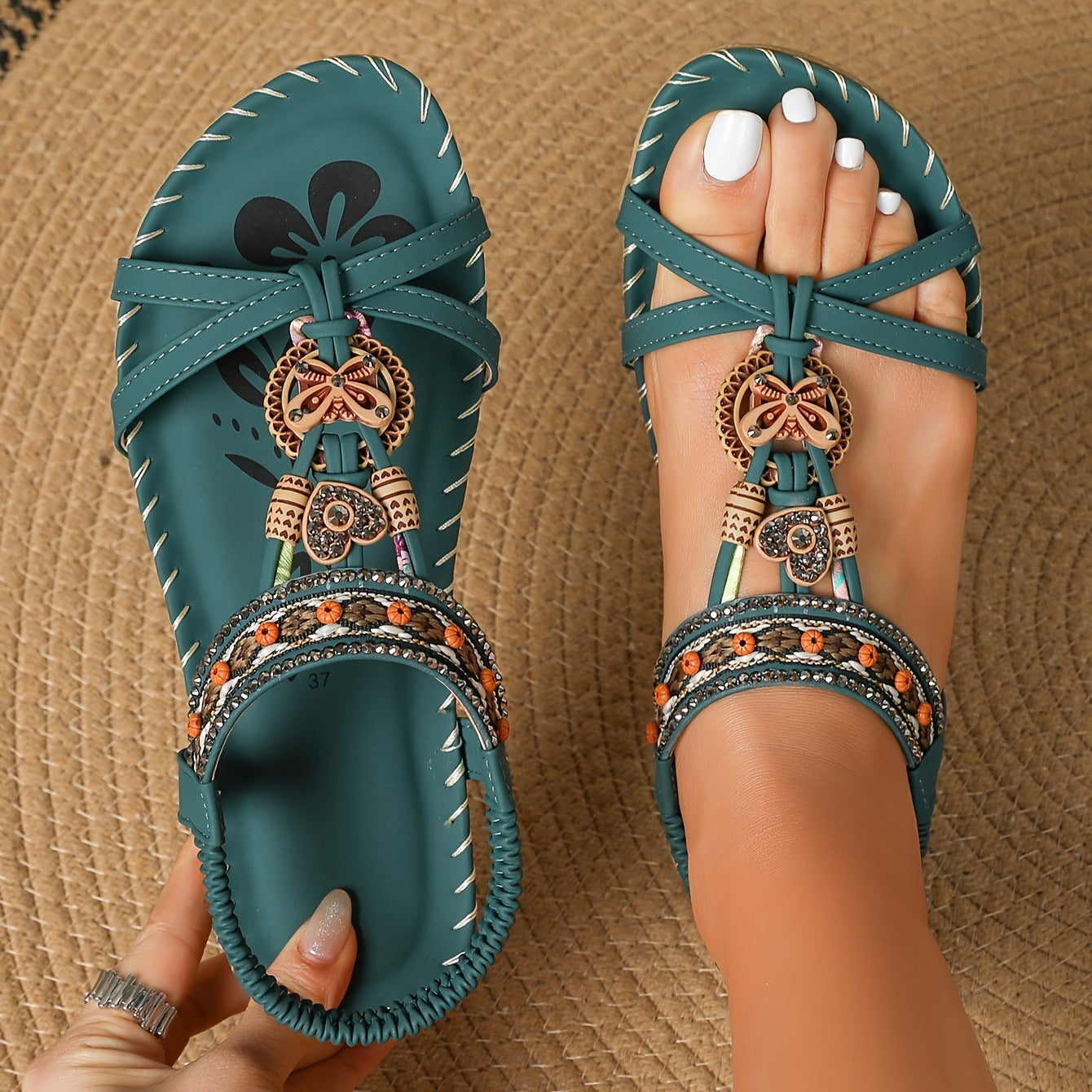 Sandales Femme Grandes Tailles Fleuries
