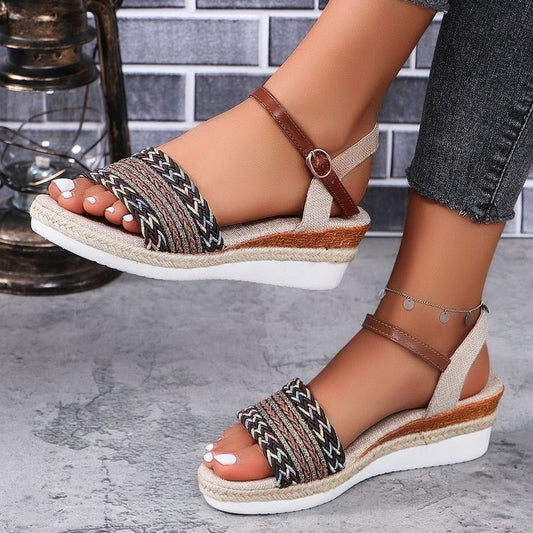 Sandales Ethniques à Plateforme Chic