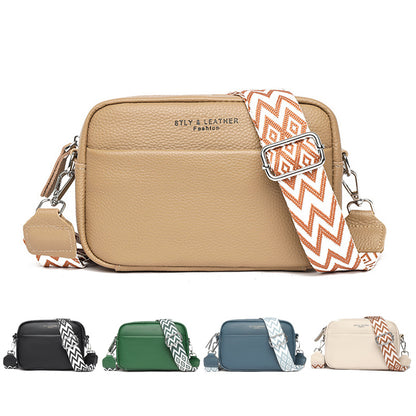 Sac carré chic brodé &amp; bandoulière colorée