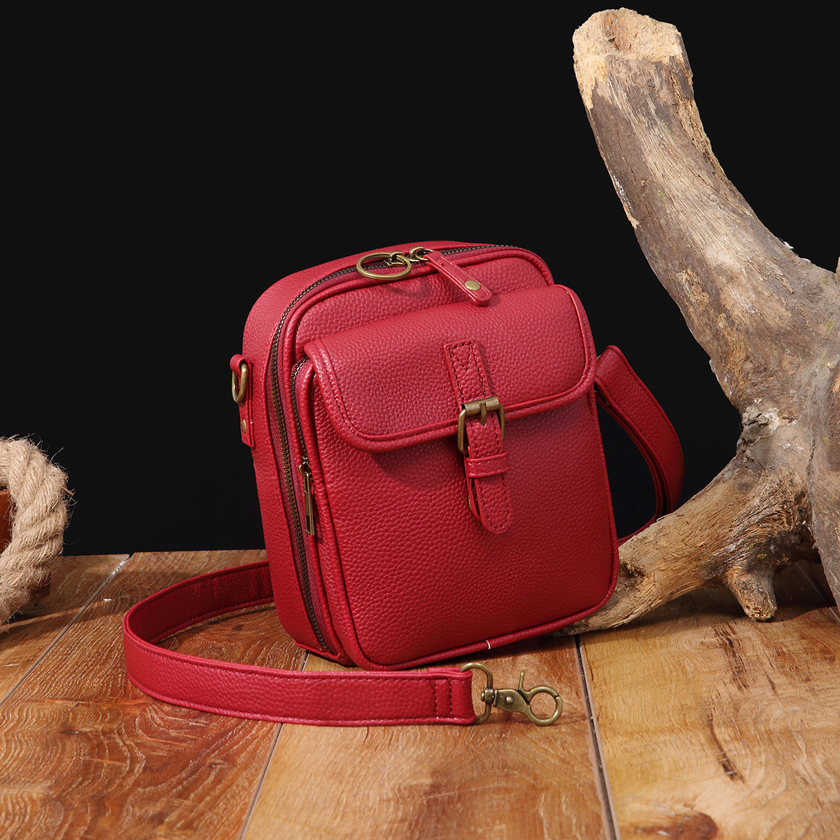 Sac messager rétro vintage en PU — Sac de rangement grande capacité