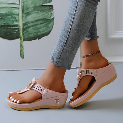 Heel Herringbone Ladies Flat Slippers Casual