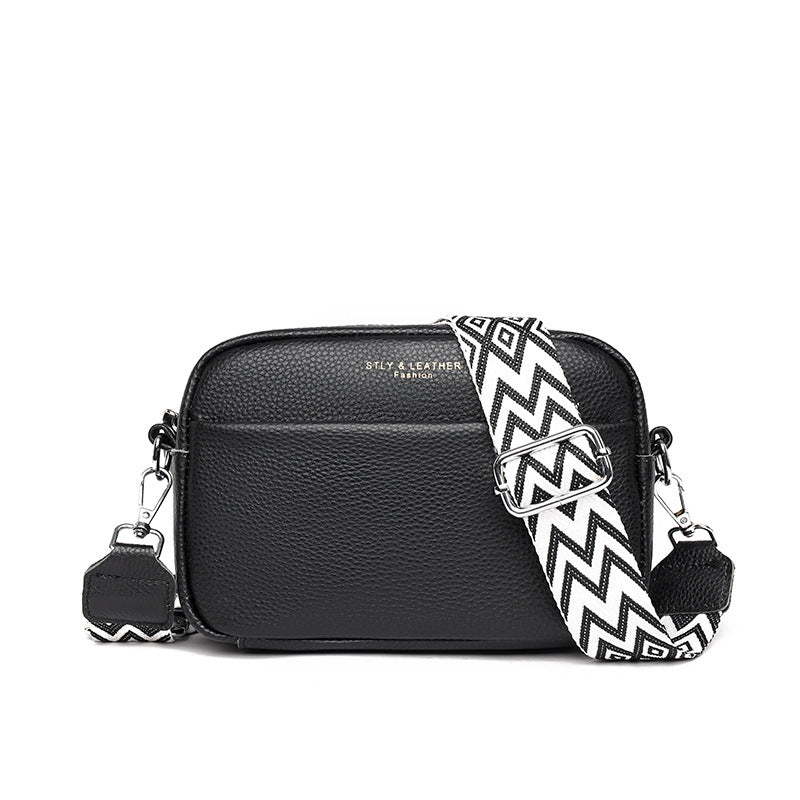 Sac carré chic brodé &amp; bandoulière colorée