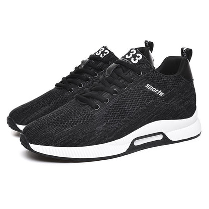 Élégantes Sneakers Fly-knit Mesh Homme 6cm