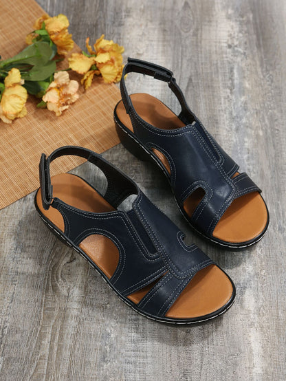 Sandales à talon épais velcro respirantes