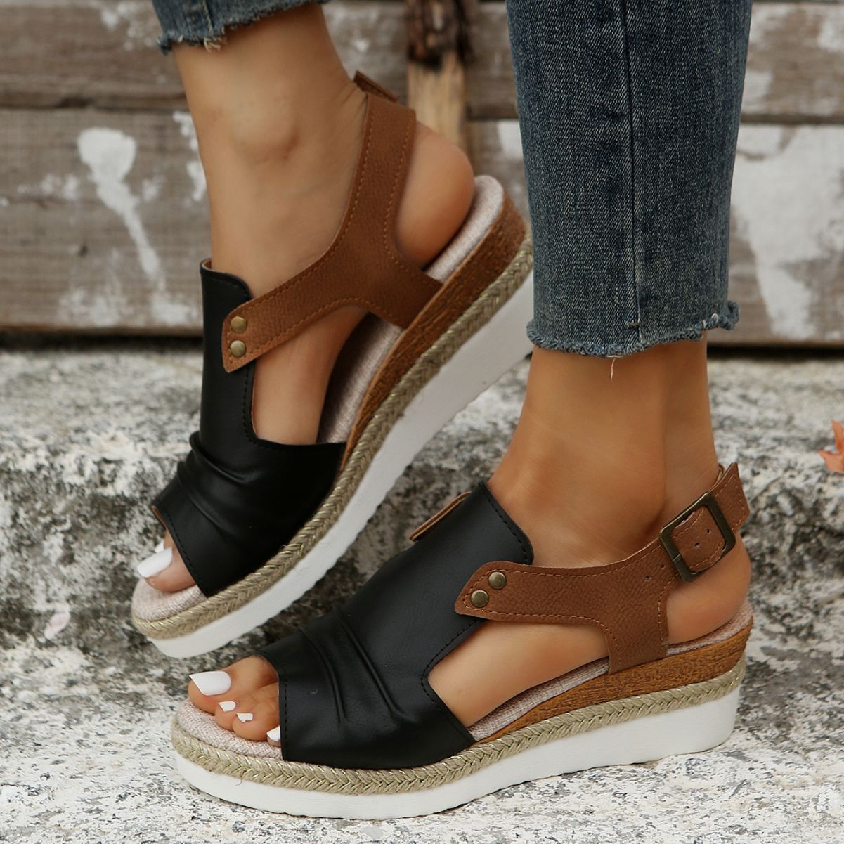 Sandales Compensées Femme Été Chic