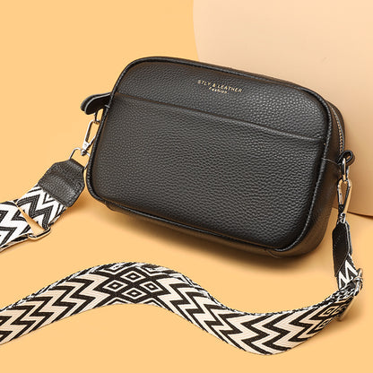 Sac carré chic brodé &amp; bandoulière colorée