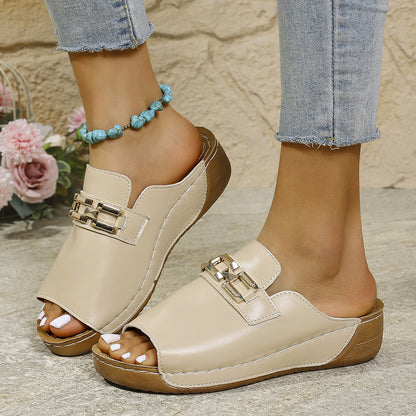 Chic Pantoufles Peep‑Toe Grande Taille