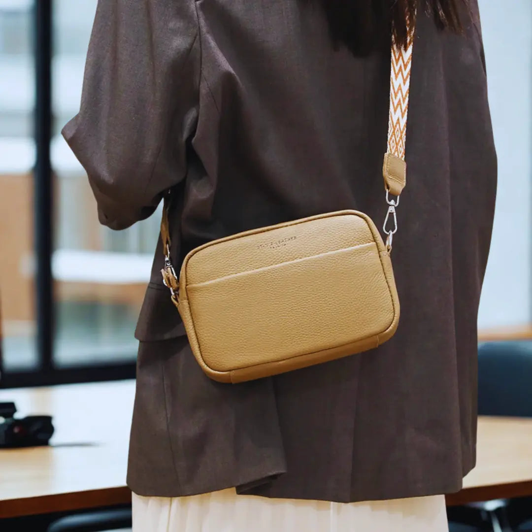 Sac bandoulière simple en cuir véritable