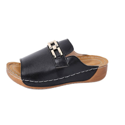 Chic Pantoufles Peep‑Toe Grande Taille