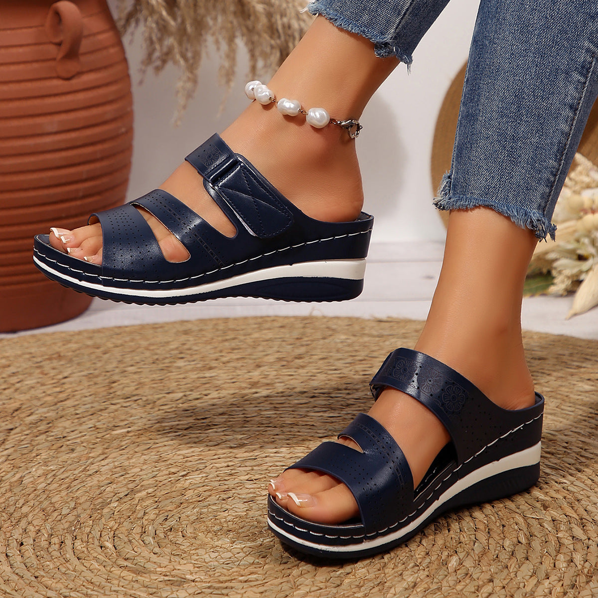 Chaussons Wedgy Confort Grandes Tailles Femme