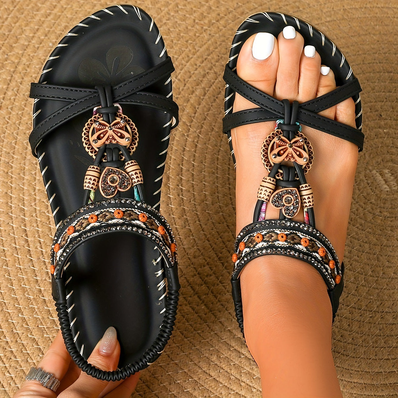 Sandales Femme Grandes Tailles Fleuries