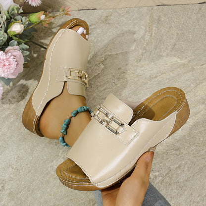 Chic Pantoufles Peep‑Toe Grande Taille