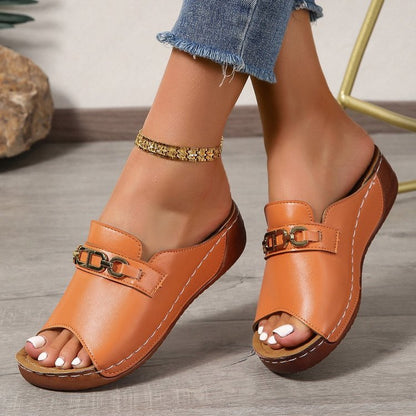 Chic Pantoufles Peep‑Toe Grande Taille