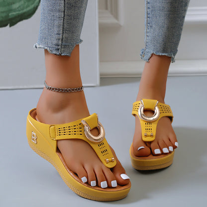 Heel Herringbone Ladies Flat Slippers Casual
