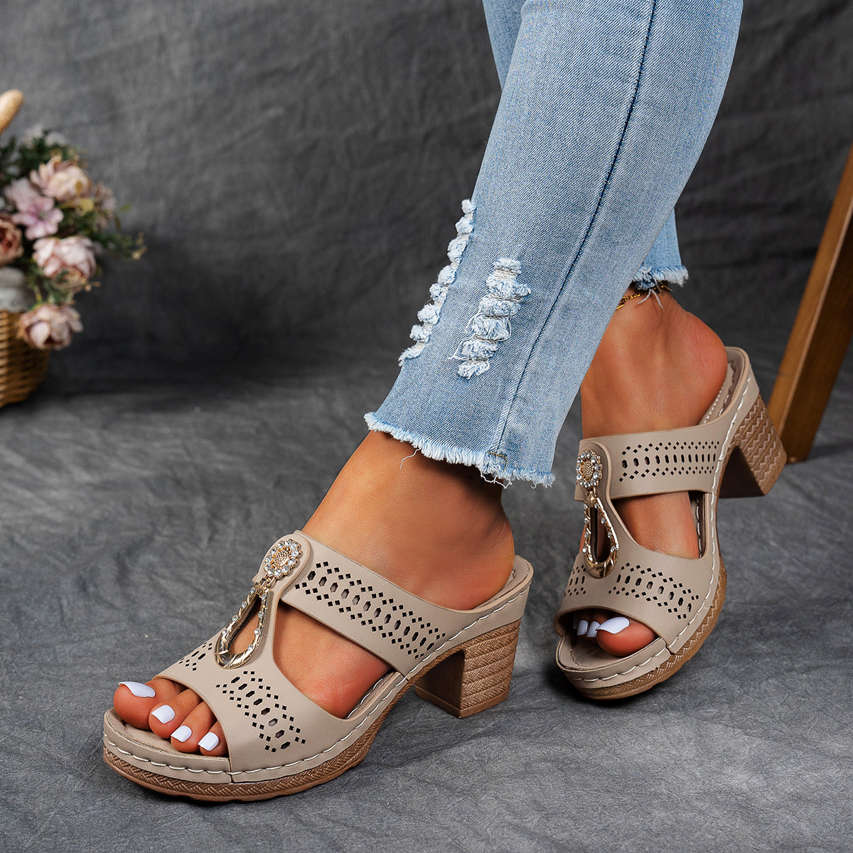 Mules Pierrelle Rhinestones Femme