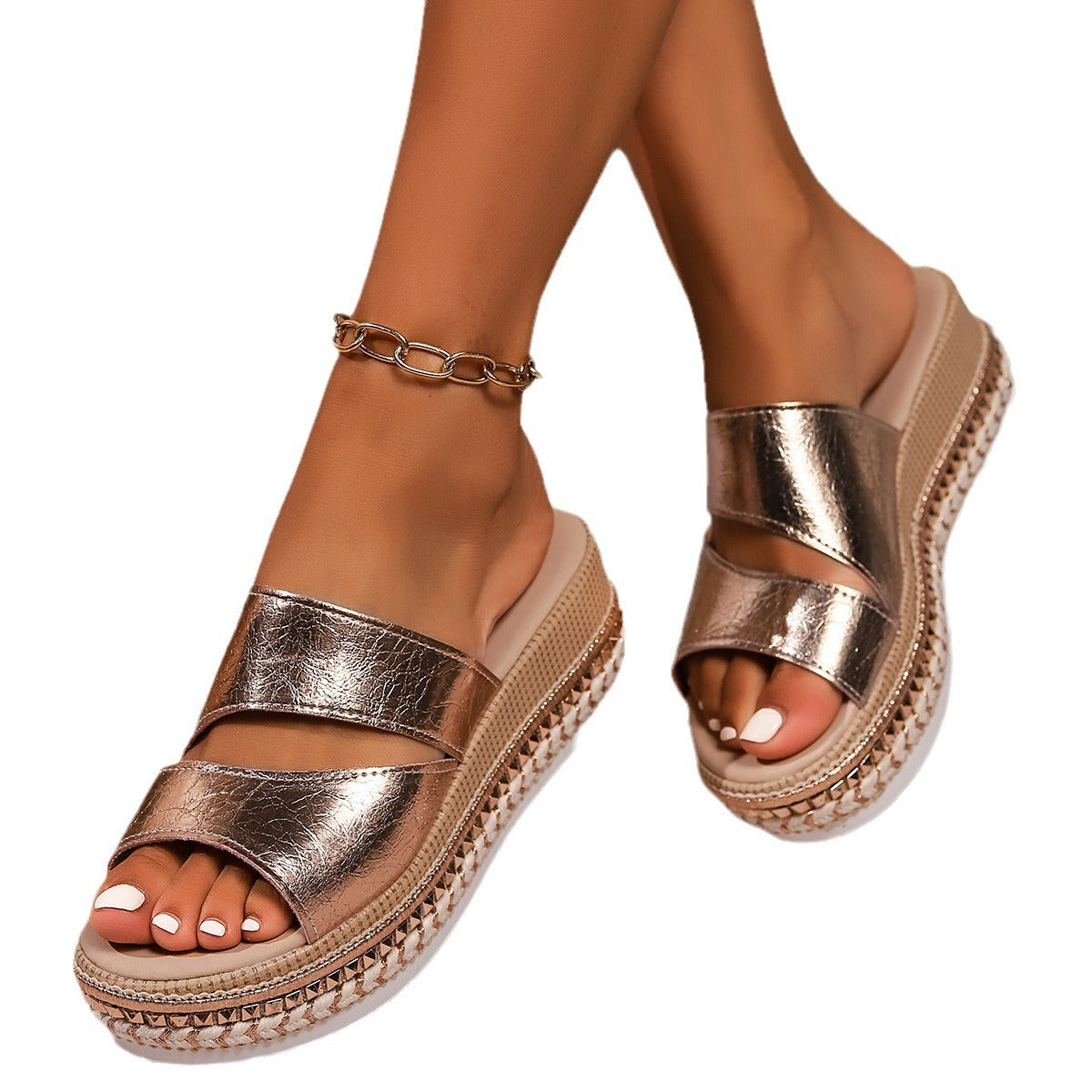 Sandales Rivet Dorées Chic