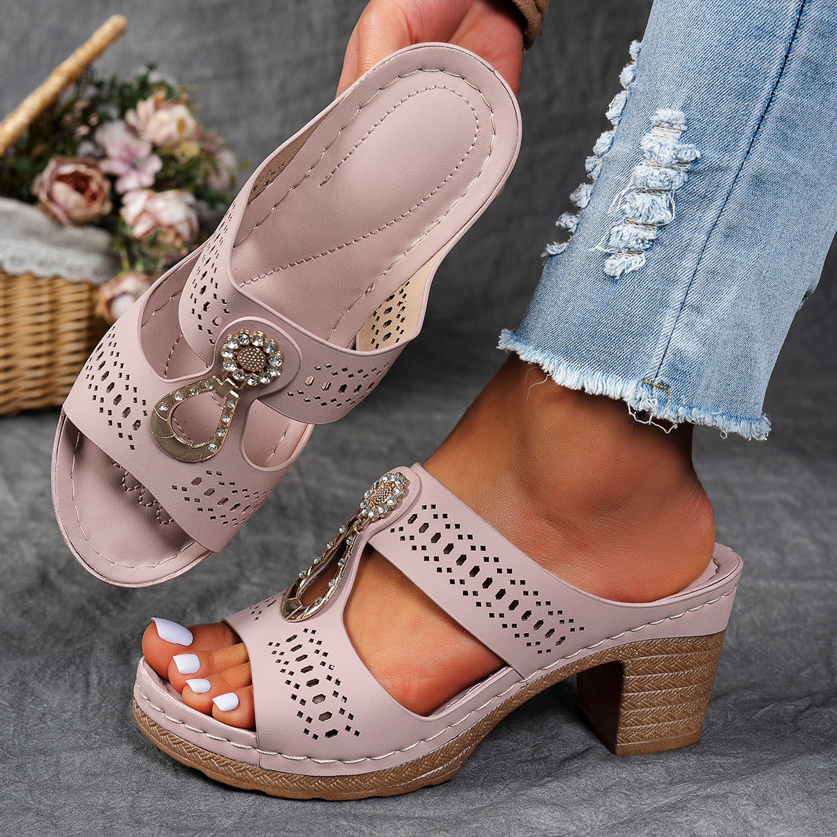 Mules Pierrelle Rhinestones Femme