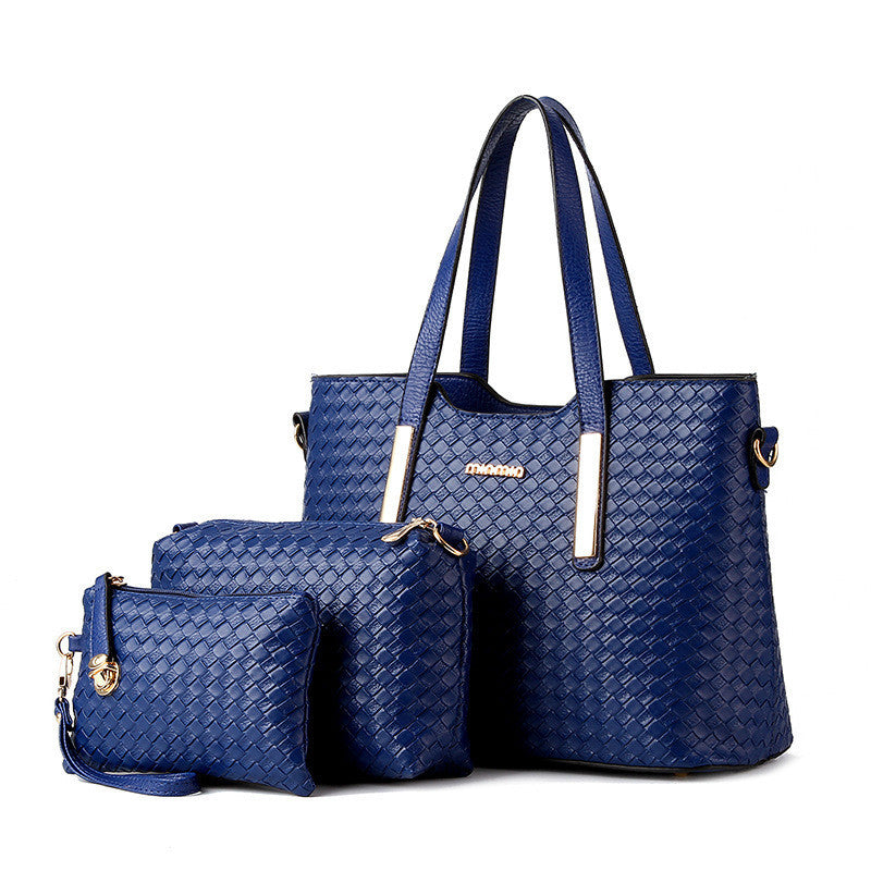 Sac croisé PU tressé multi‑couleurs chic