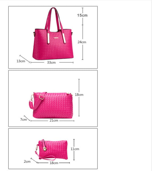 Sac croisé PU tressé multi‑couleurs chic