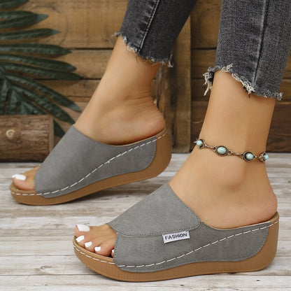 Sandales Compensées Été Élégantes Femme