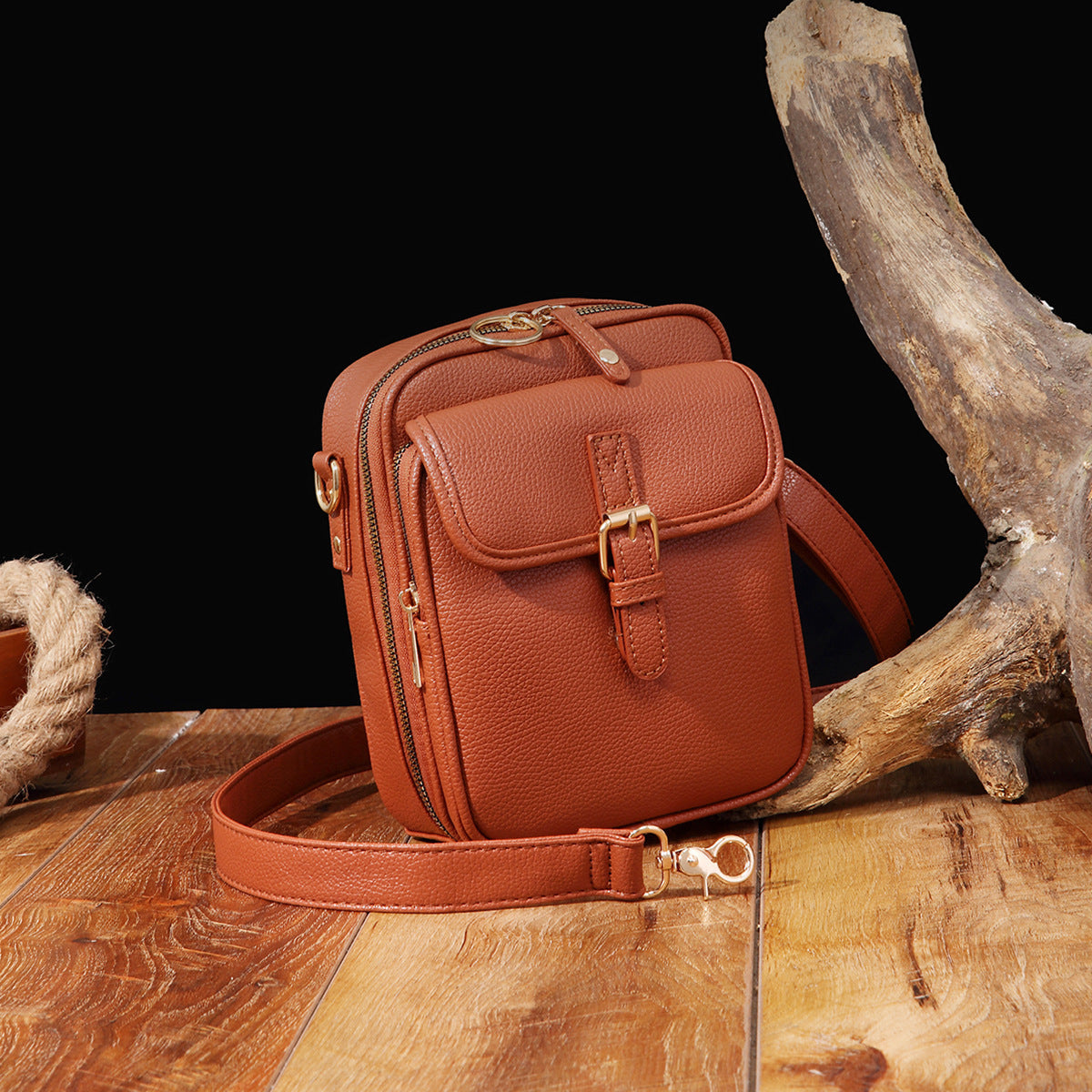Sac messager rétro vintage en PU — Sac de rangement grande capacité
