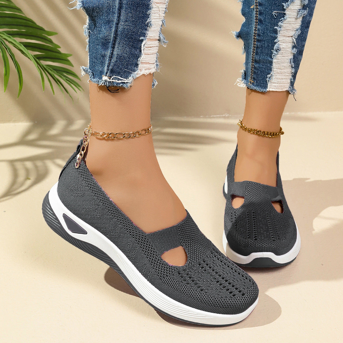 Chaussures femme légères Mesh Slip‑On – Confort absolu, pieds non fatigués
