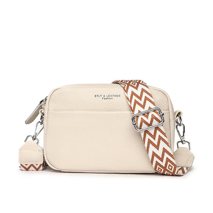 Sac carré chic brodé &amp; bandoulière colorée
