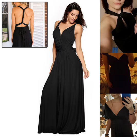 Robe Longue Dos‑Nu Multi‑Style – Élégance Infinie