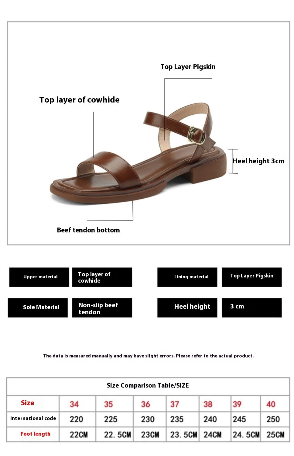 Sandales rétro cuir souple été