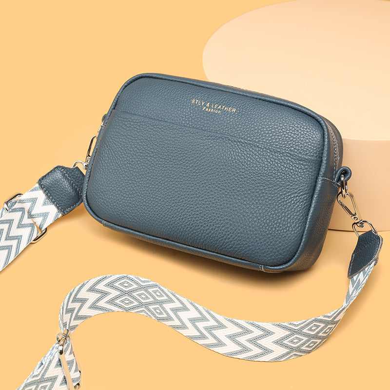 Sac carré chic brodé &amp; bandoulière colorée