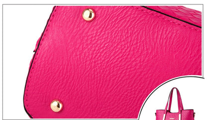 Sac croisé PU tressé multi‑couleurs chic